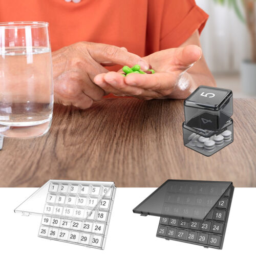 Monthly Pill Organizer 30 Days Portable Pill Box Container Large Compartments - Picture 4 of 14