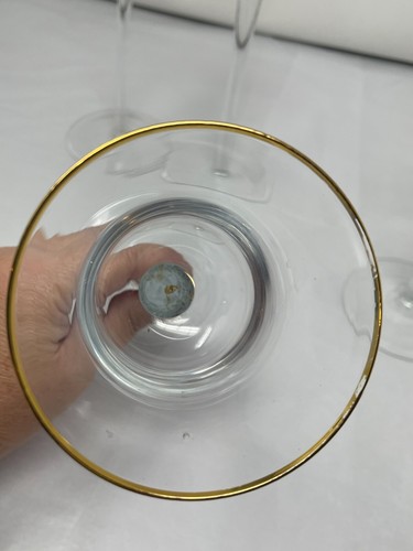 Portavelas votivas de vidrio transparente de colección 5 piezas borde de oro elegante excelente - Imagen 5 de 7