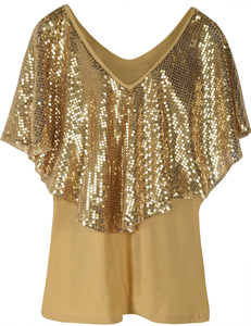 cold shoulder glitter tops