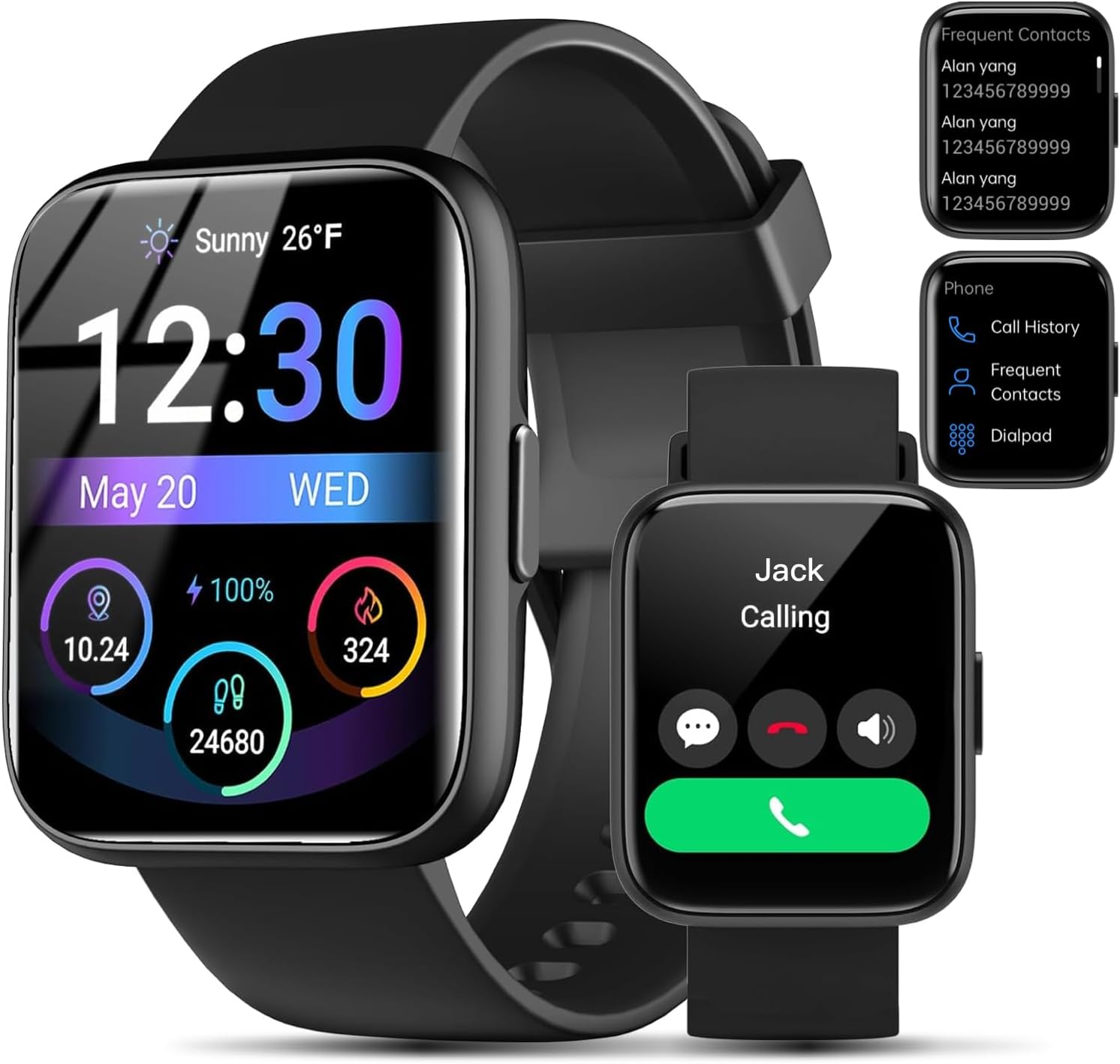 Smart Watch for Men Women with Call Answering Quick Reply AI Voice Assistant 1.69 Inch Display