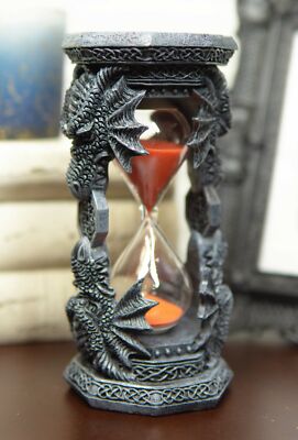 Celtic Invertible Hibernating Rune Dragon Sandtimer Sands of Time Figurine