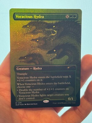 1X FOIL Voracious Hydra BORDERLESS MINT MTG Magic Secret Lair Beauty of Beasts