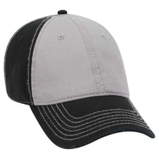 NEW DISTRESSED HEAVY STITCH BLACK GRAY 6 PANEL LOW PROFILE BASEBALL HAT 104764