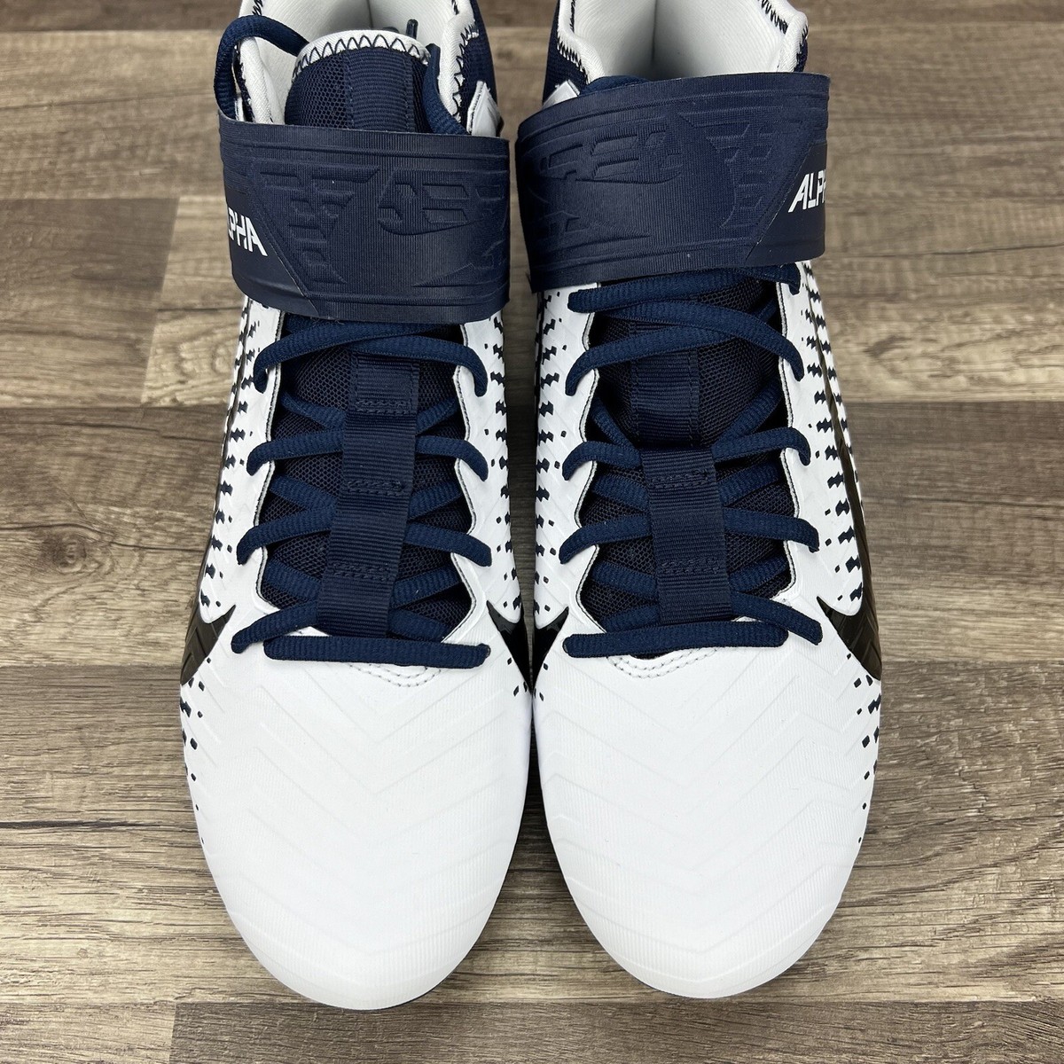Nike Alpha Menace Pro 2 Football White Black College Navy BV3945-102 Men Sz 11.5 Amazon.com | Nike Alpha Menace Pro 2 Mid BV3945-102 White  main image 3