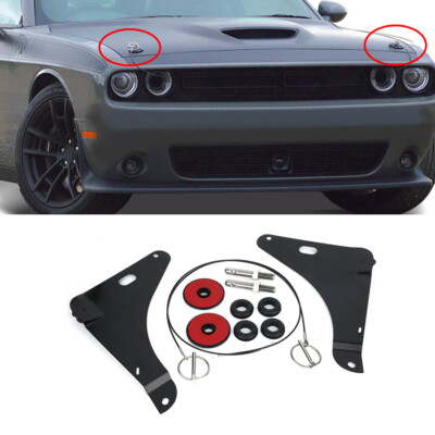 Hood Pin Lock Latches For Dodge Challenger/Charger/Ram – Black, 6-Piece Kit, Universal Fit