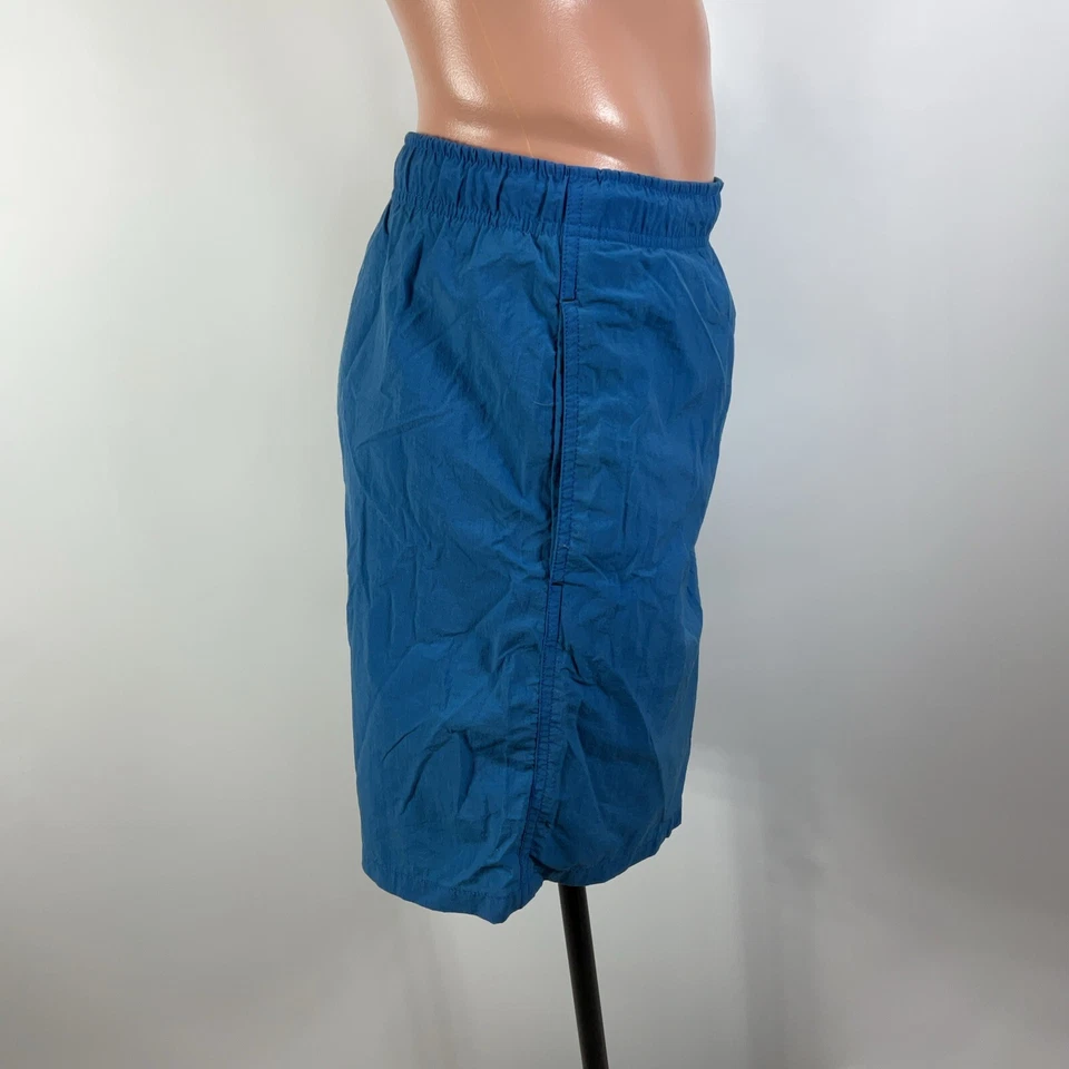 Vtg Trader Bay Men’s Blue Swim Trunks Size Large Elastic Waist Pockets Striped - Image 4 of 4