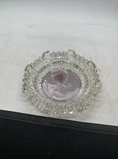 Ashtray - Vintage Clear Glass - 4.25” Diameter