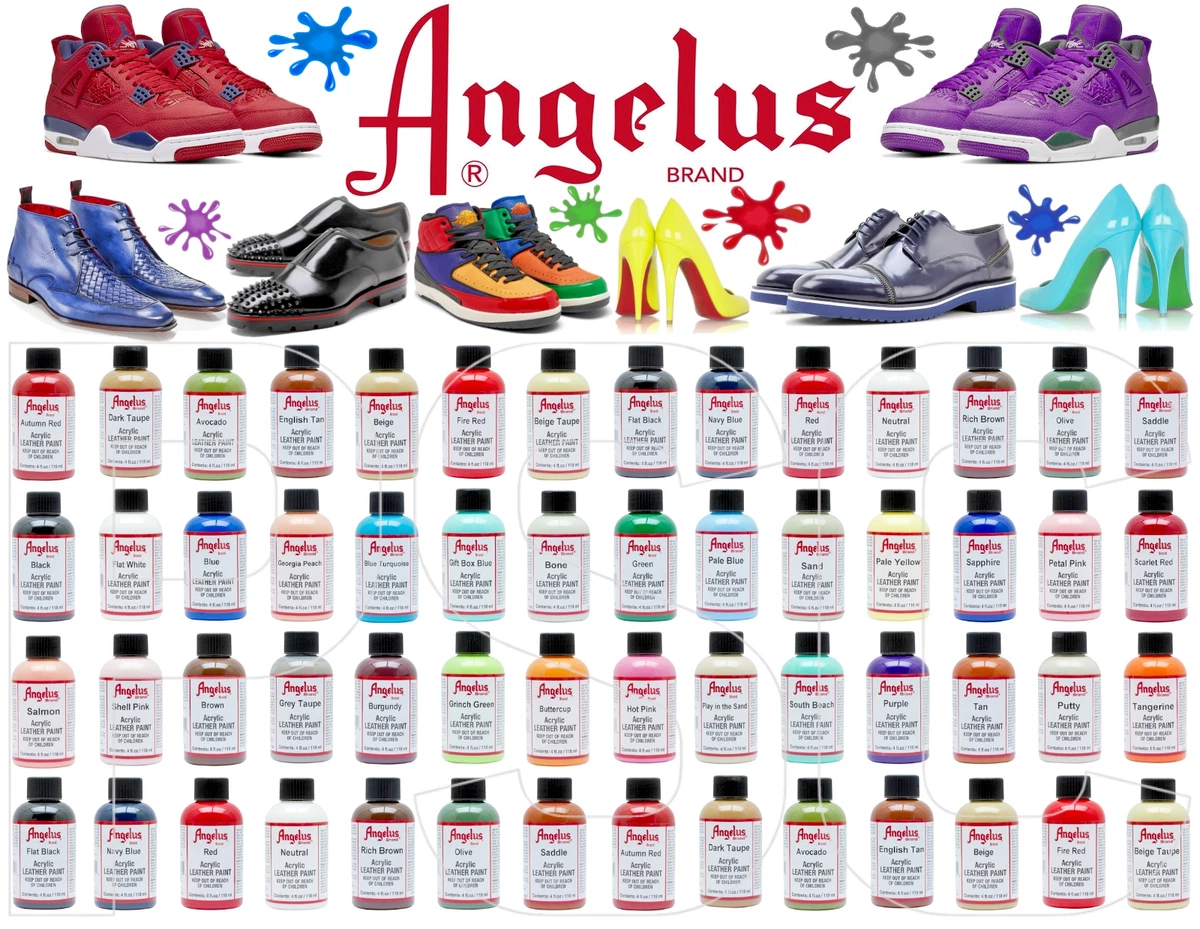 Angelus Leather Paint 4oz 118ml Acrylic Colour Shoes Trainers Bags Sneakers