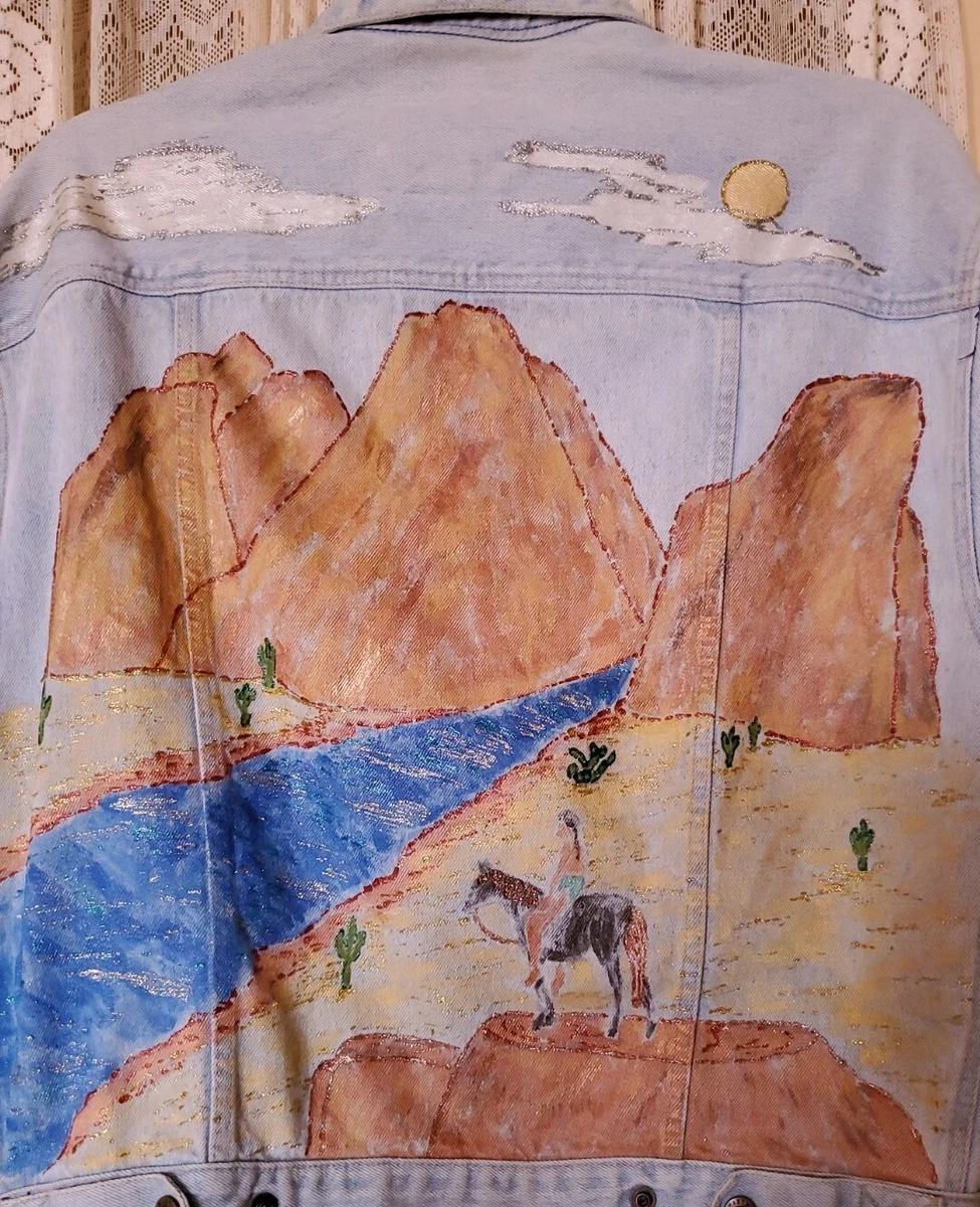 Calvin klein painted denim hotsell jacket
