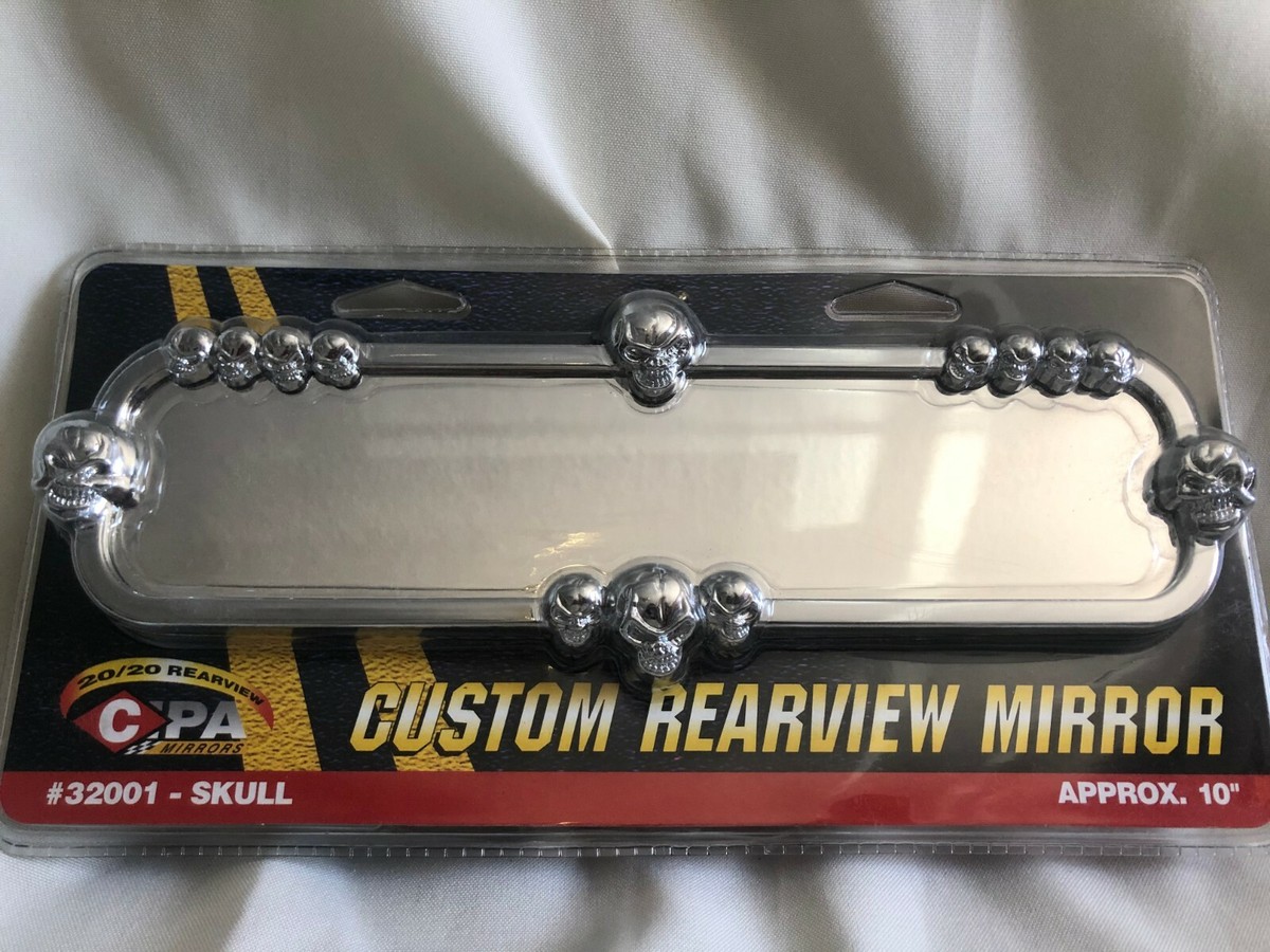 Cipa Skull Rearview Mirror | 32001 | Silver | Approx. 10