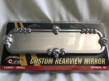 Skull Rearview Mirror -Approx. 10" (read description)