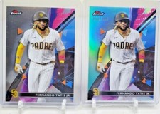 2021 Topps Finest Fernando Tatis Jr. Aqua Refractor Card /199 + BASE CARD Padres