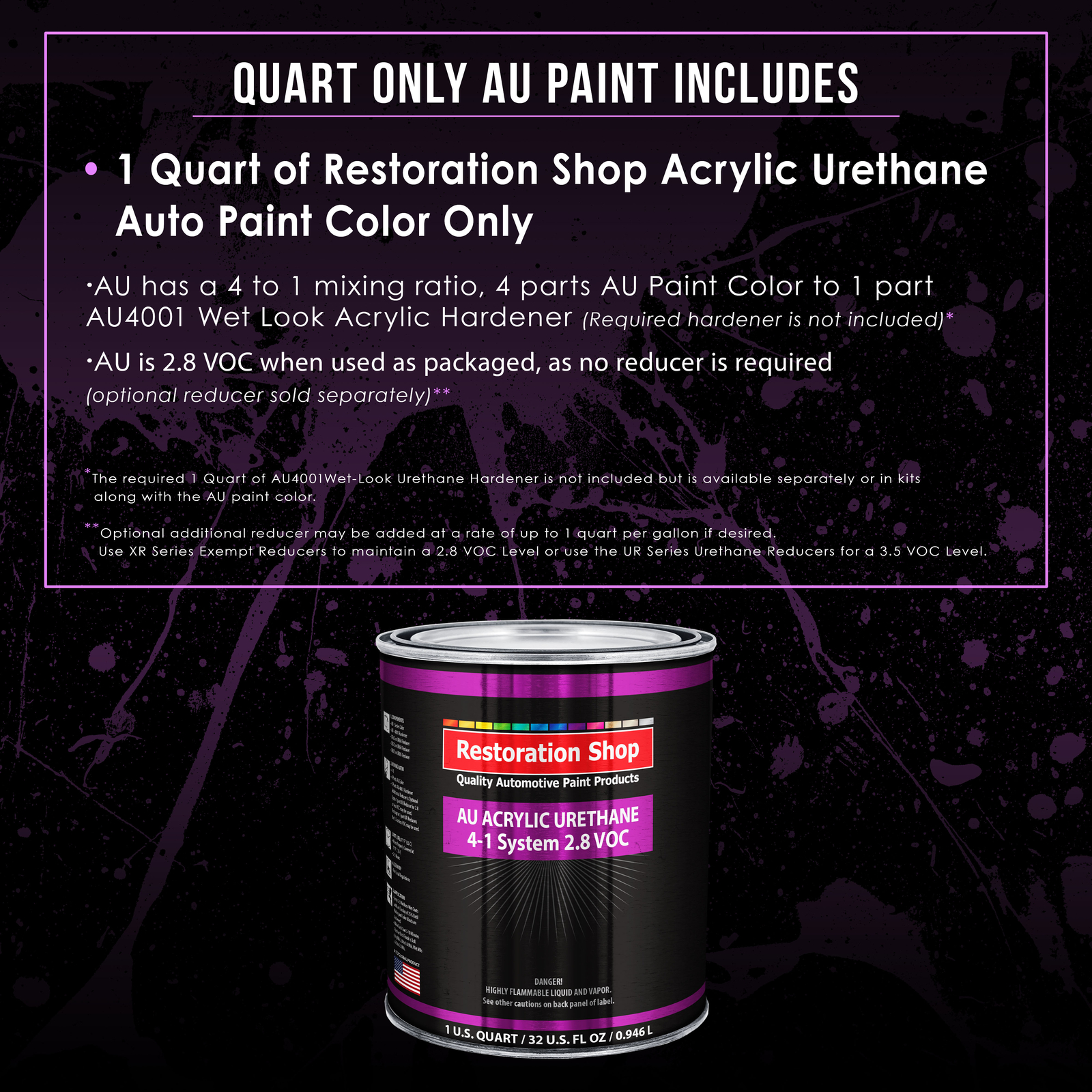 Restoration Shop Swift Red Acrylic Urethane Quart Only, Auto Paint