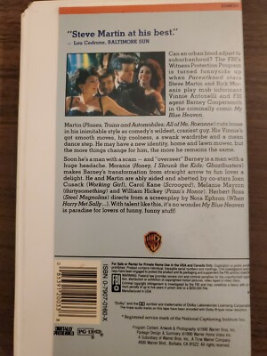 My Blue Heaven VHS VCR Video Tape Movie Steve Martin Used