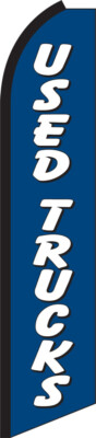 Used Trucks Blue/White Swooper Flag Feather Super Bow Banner