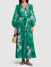NEW Zimmermann Everley Floral Print Voile Midi Wrap Dress Size AU3 L