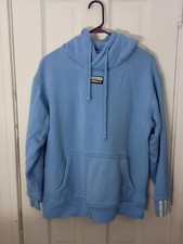 Adidas Three Stripes Logo Pullover Hoodie Blue Size S Vintage Sweatshirt A5