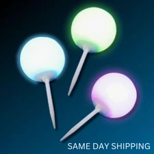 LED Light Up Marker Ball With Ground Spike - 3 Multi Color Balls