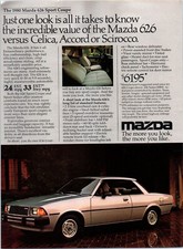 1980 Mazda 626 Sport Coupe Vintage Print Ad 80s Man Cave Wall Art Photo