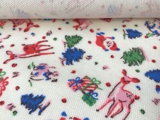 42cm L x 139cm W Cath Kidston Christmas Ditsy Santa Oilcloth PVC cotton Duck new