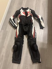 Leather Suit Dainese Avro D2 Size 52 Black/neon Red/white 2 Part