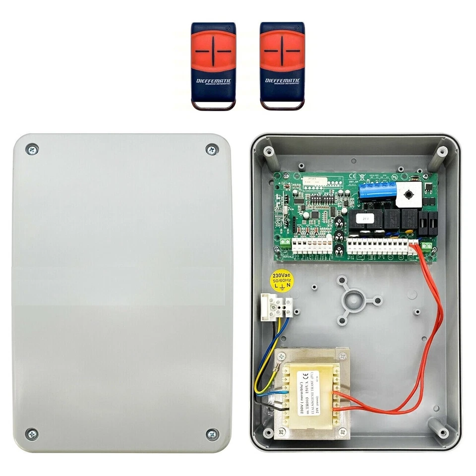 QUADRO DI COMANDO ELB 24 CANCELLO BATTENTE 2 MOTORI 24v BASSA TENSIONE + 2 EQUO