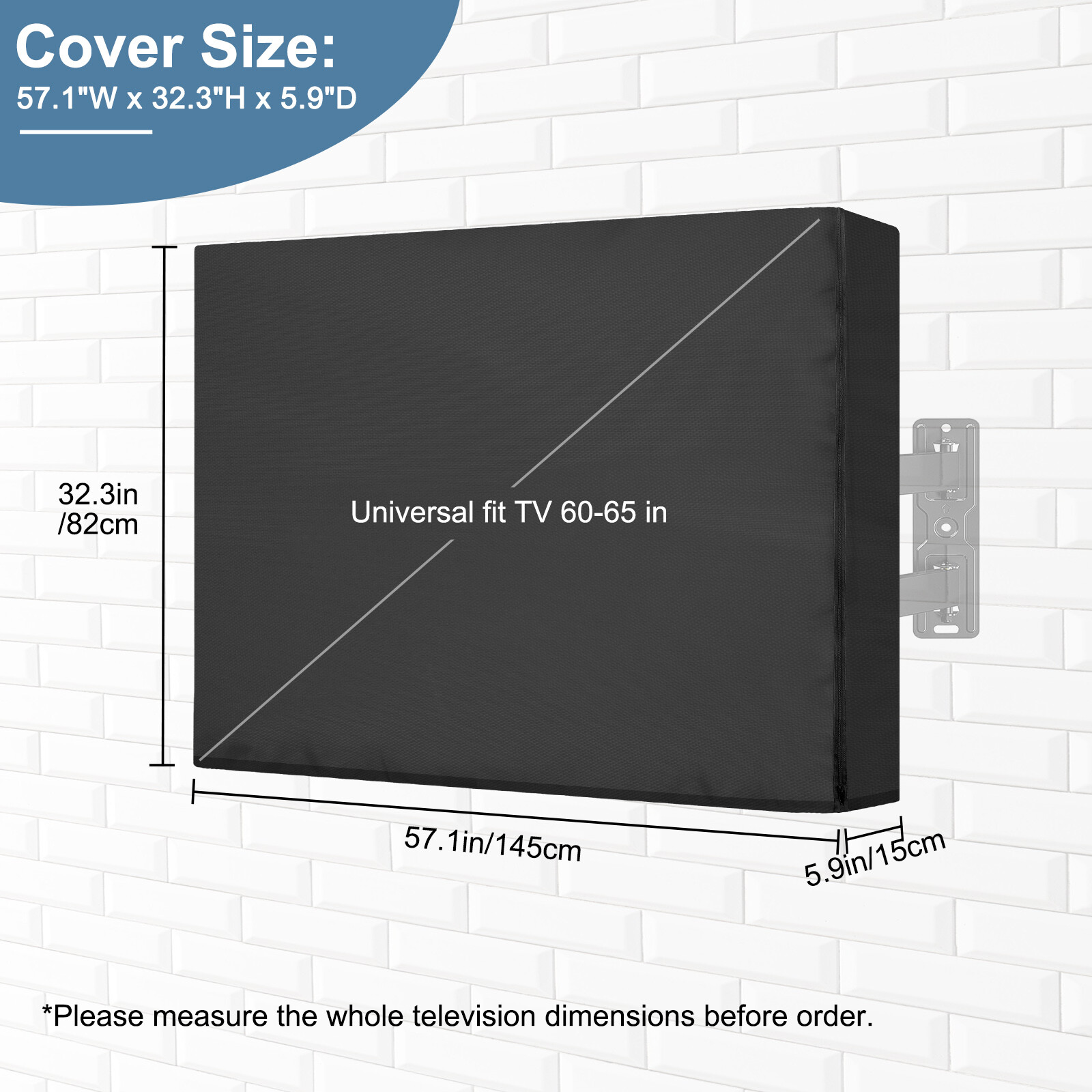 60-65 inch Outdoor TV Cover Waterproof Dustproof Television Screen Protector