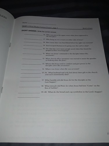 Abeka Book Of Acts Test - Picture 3 of 4