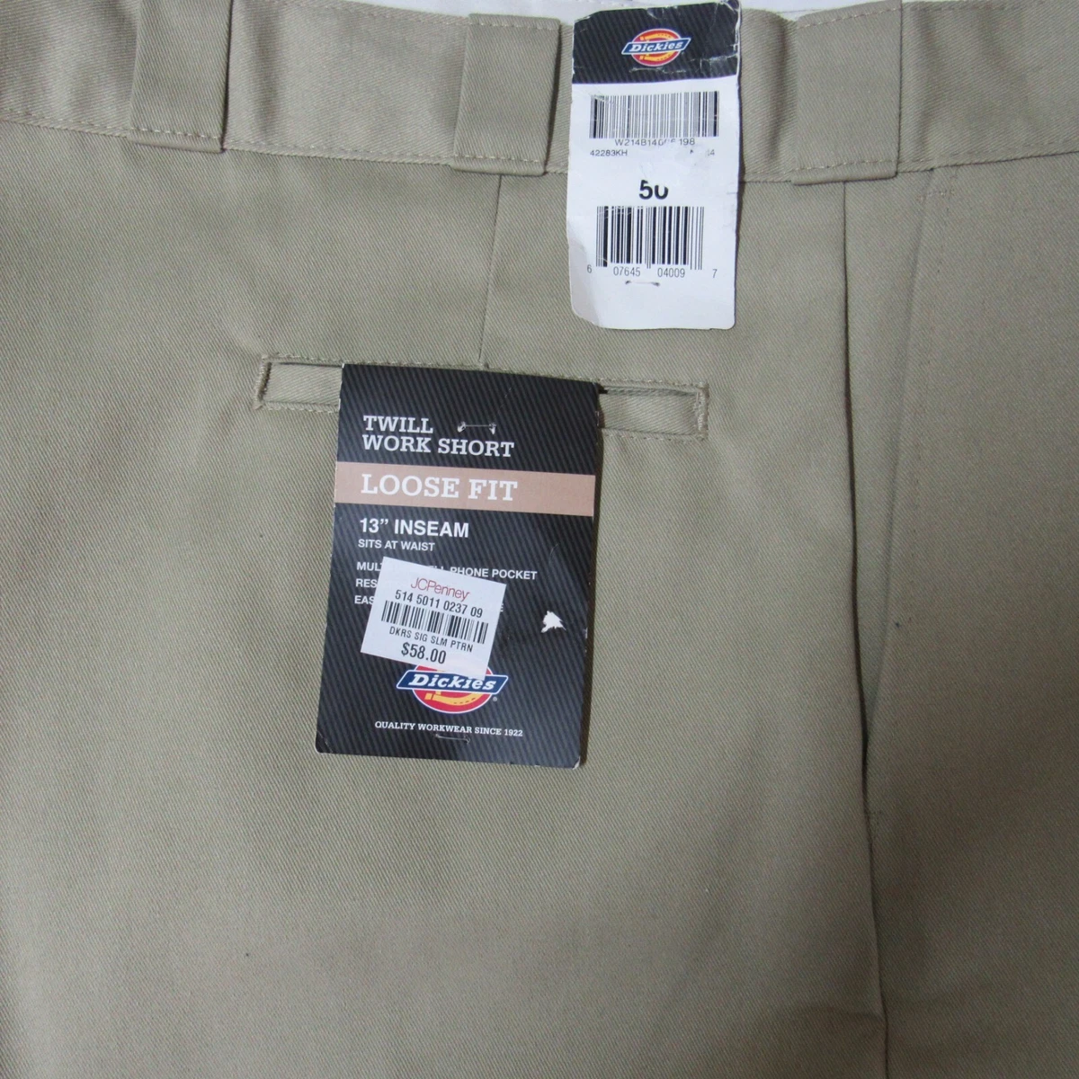 NWT MEN S DICKIES WORK SHORTS. BEIGE. SIZE 50. MSRP 58.00. eBay