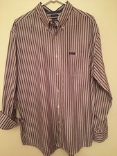 Chaps Easy Care Men's Long Sleeve Striped Button-Up Shirt Size XL
