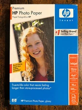 HP Premium Glossy Photo Paper 4x6 60 Sheets 10 Mil Thickness 64 Lb Inkjet NEW