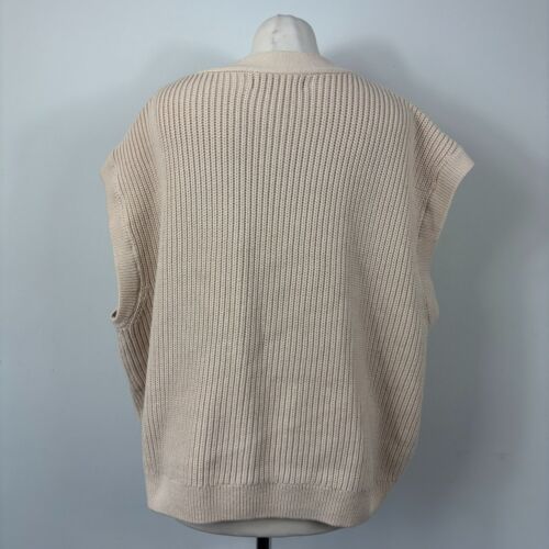 Marks & Spencer Beige Cream Knitted Waistcoat Sweater Vest Size XL UK 20 - 22 - Picture 6 of 10