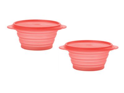 Tupperware FlatOut 3 cup/700 mL Bowl Set of 2 Guava New