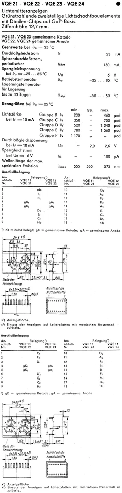 VQE21 G verde 7 segmentos LED indicador de pozo de luz VQE 21 G RFT 1,5 dígitos Foto 2 de 2