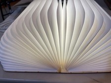 Folding Book Lamp, Wooden Book Light warm yellw,Portable USB Rechargeable Night