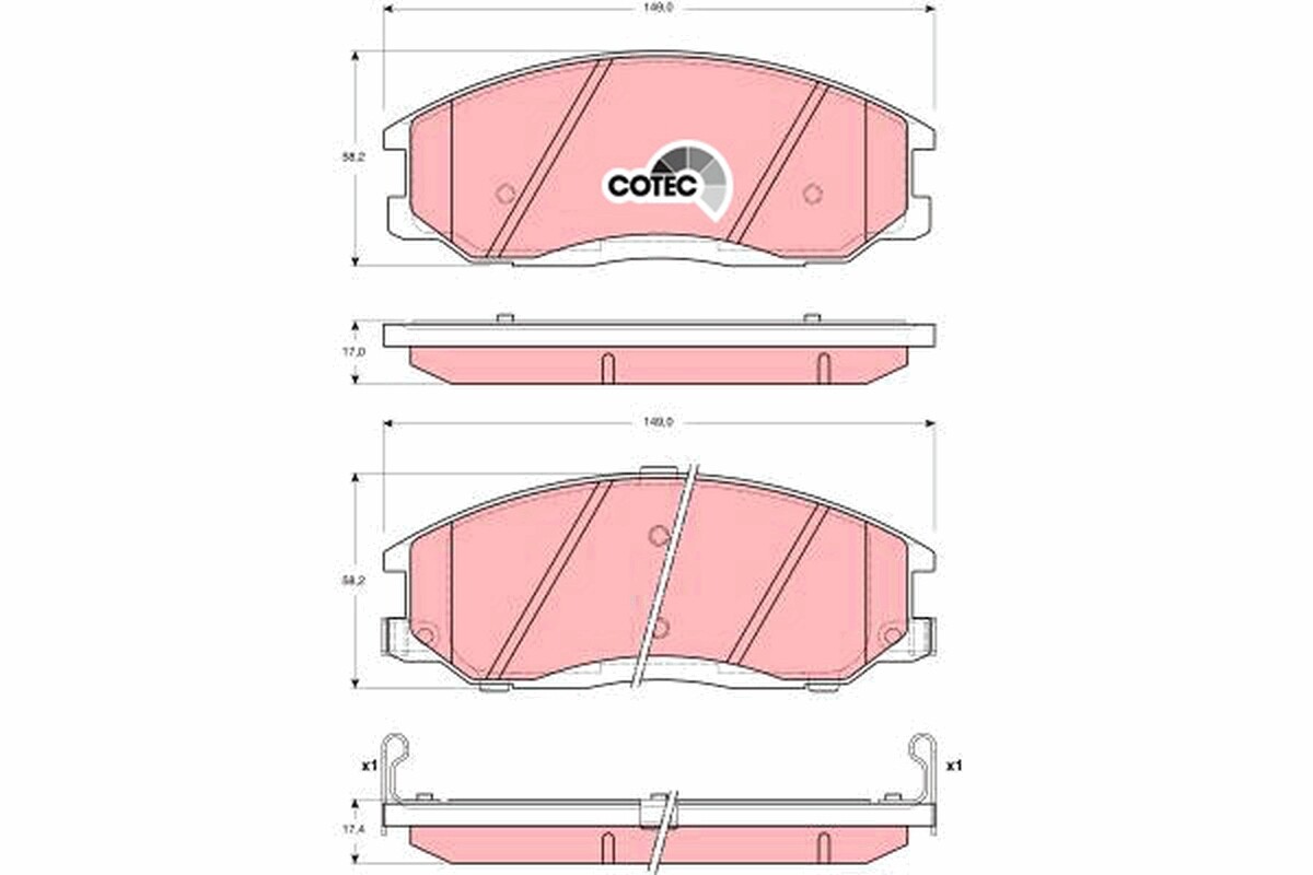 GDB3244 TRW Brake Pad Set, disc brake for ACURA,HYUNDAI,SSANGYONG