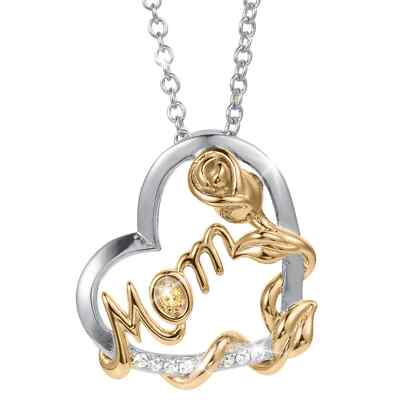 DANIEL STEIGER ROSE EMBRACE ANHÄNGER ''Mama'' ~ Diamanteau  ~ Sterlingsilber 18''+2''