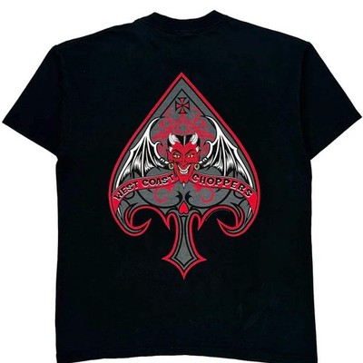 P*A様 90's WEST COAST CHOPPERS 90S West Coast Choppers Devil Ace Of Spades T-Shirt - Medium Black