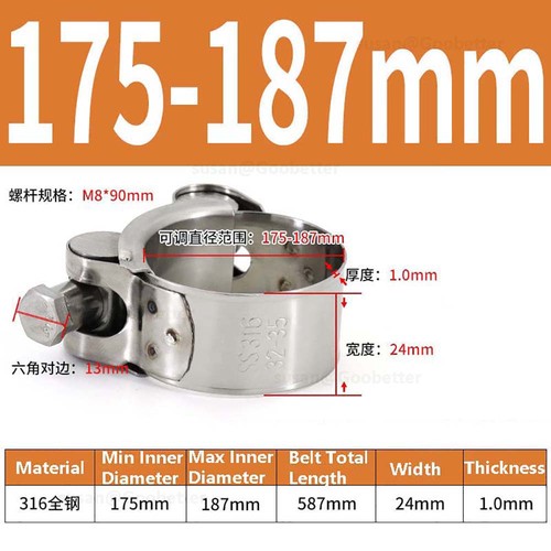 Hose Clamps Clips Stainless Steel Heavy Duty T Bolt Exhaust Jubilee Type Clip - Picture 51 of 60