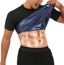 Men's Sauna Sweat Suit Compression T-Shirt - Weight Loss Body Shaper Workout