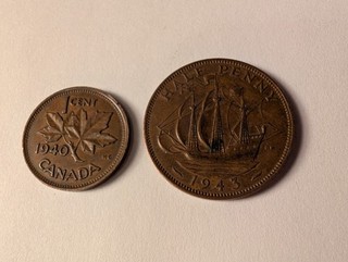 George VI Coins Lot Of 2 British Canadian 1940 1943