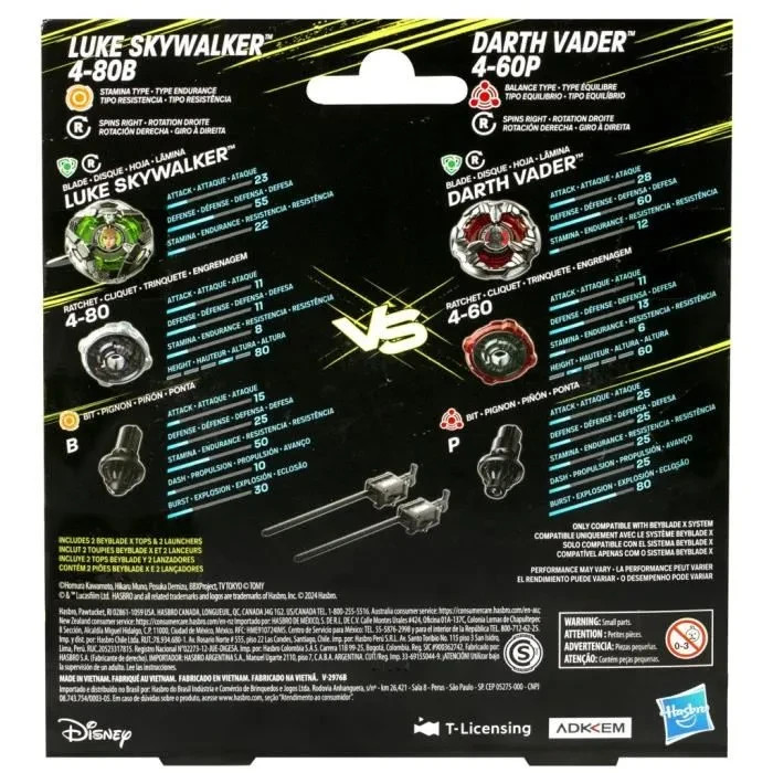 Toupie Luke Skywalker 4-80B Star Wars pack de combat avec Darth Vader - 4