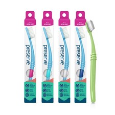 Adult Manual Toothbrush Ultra Soft Bristles Recycled Plastic 4 Pack