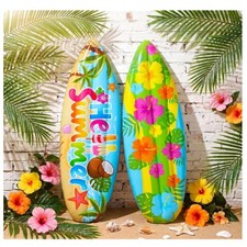 2-Pack 59" Inflatable Surf Board Hawaiian Pool Floats Water Toys - Multicolor