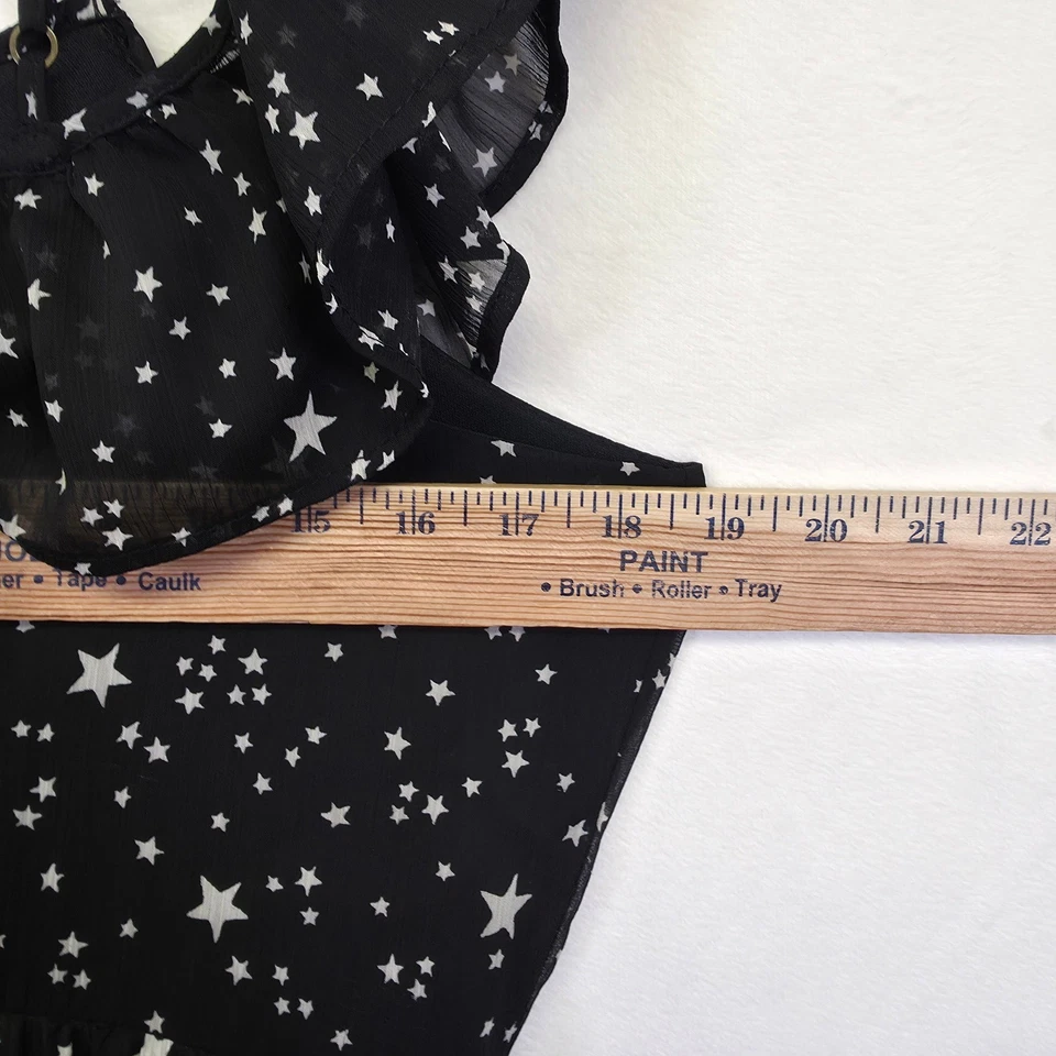 Xhilaration Maxi 连衣裙女式 M 黑色天星夜空分层奇思戈特 — 第 3/4 张图片