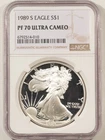 1989-S $1 PROOF AMERICAN SILVER EAGLE 1 OZ .999 - NGC PF-70 ULTRA CAMEO!