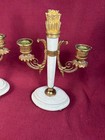 Louis XVI White Marble & Gilt Bronze Pr. CANDLEHOLDERS 19th C FInely Chiseled !! — photo 2