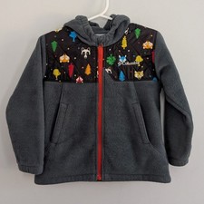 Boys Columbia 3T Gray Fleece Jacket With Forced Animals And Trees