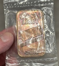 1987 Vintage Coors Light Sbc .999 Fine 1 Oz. Silver Bar Rainbow Toned 1987 Vintage Coors Light Sbc .999 Fine 1 Oz. Silver Bar Rainbow Toned