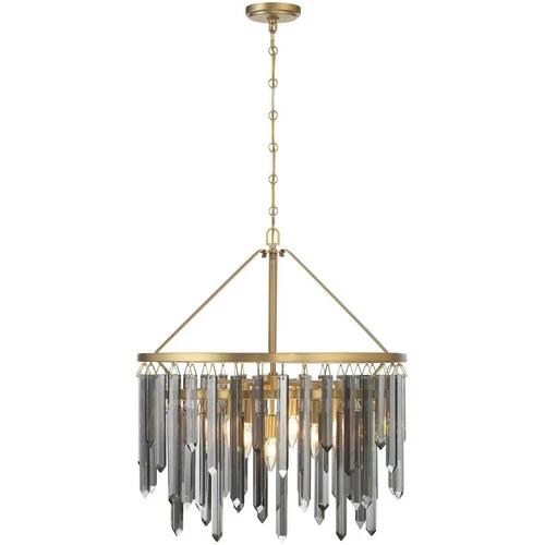 Crystorama GEM-7004-MG-SS Gemma Chandelier Modern Gold - Picture 3 of 7